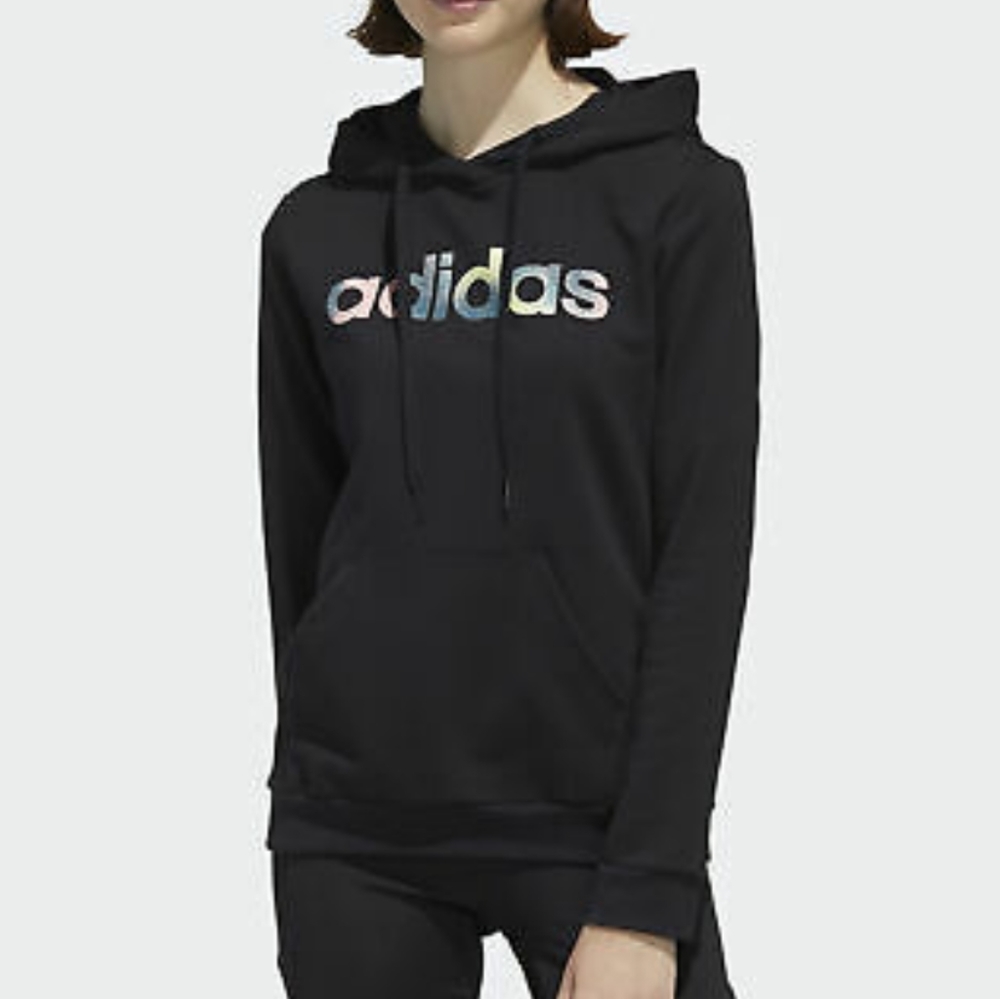 Adidas Women Black Colorblock Hoodie Sz S